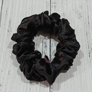 Charcoal Satin Scrunchie